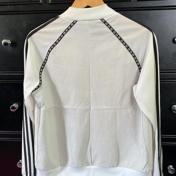 Adidas TopShop ladies lamb leather and cloth sleeves jacket - Picture 6 of 11